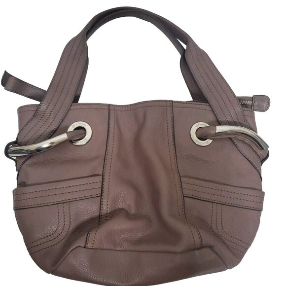 B Makowsky 100% Genuine Leather Hobo Shoulder Bag Taupe Designer Classic… - Picture 12 of 15